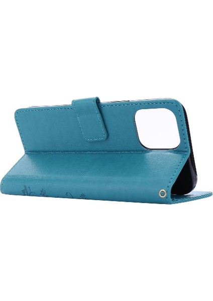 IPhone 14 Için Filp Durumda Pro Max Pu Deri Kart Tutucu Kickstand Bilek (Yurt Dışından)