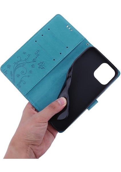 IPhone 14 Için Filp Durumda Pro Max Pu Deri Kart Tutucu Kickstand Bilek (Yurt Dışından)
