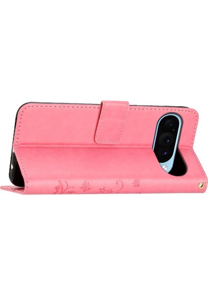 Google Pixel 9 Pu Deri Manyetik Kapatma Kickstand Kartı Için Filp Durumda (Yurt Dışından)