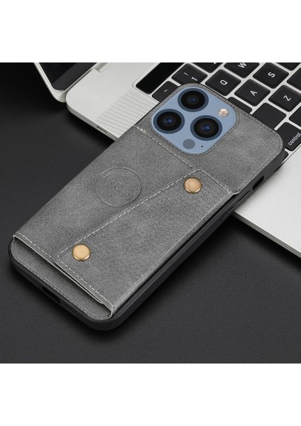 Iphone 15 Pro Max Buit Için Cüzdan Kılıf Demir Kickstand Cüzdan Kılıf Kartı (Yurt Dışından)