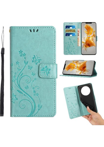 Huawei Mate 50 Pro Için Filp Durumda Manyetik Kapatma Kart Tutucu Bilek Kayışı (Yurt Dışından)