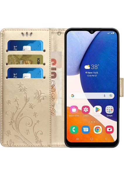 Samsung Galaxy M14 5g Bilek Kayışı Pu Deri Kart Tutucu Için Filp Durumda (Yurt Dışından)