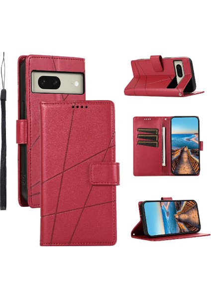 Google Piksel 8 Şok Emici Kickstand Üç Kart Yuvaları Için Flip Case (Yurt Dışından)