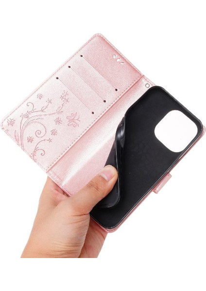 IPhone 16 Için Filp Durumda Pro Max Pu Deri Kickstand Kart Tutucu Manyetik (Yurt Dışından)