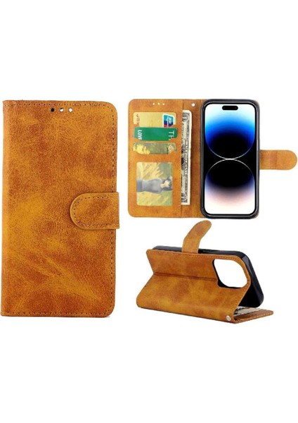IPhone 14 Için Filp Durumda Pro Tam Koruma Kartı Tutucu Kickstand Pu (Yurt Dışından)