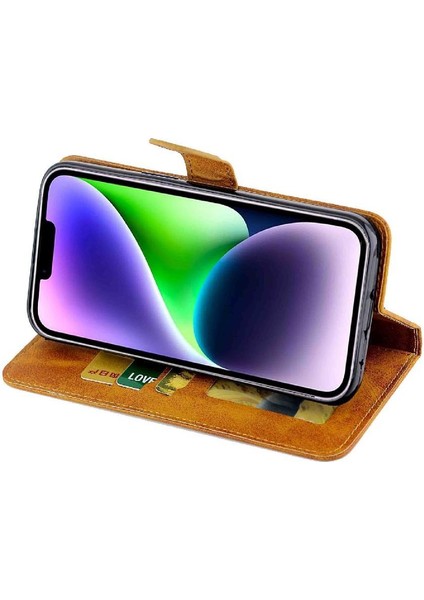 IPhone 14 Için Filp Durumda Artı Manyetik Kapatma Tam Koruma Kartı Tutucu (Yurt Dışından)