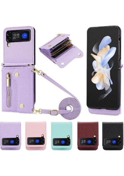 Samsung Galaxy Z Flip 4 Uzun Kayış Hafif Kart Yuvaları Mini (Yurt Dışından)