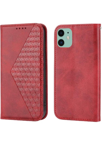 IPhone 11 Için Flip Case Pro Max Standı Günlük Kullanım El Kayışı Eşkenar Dörtgen Şekli (Yurt Dışından)