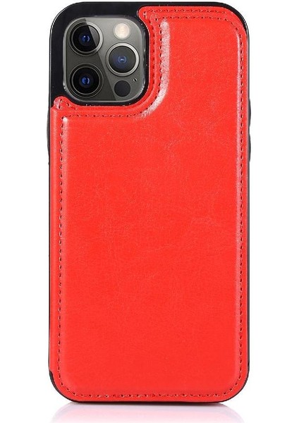 IPhone 12 Için Cüzdan Durumda Pro Max Çift Manyetik Toka Kart Yuvaları Pu (Yurt Dışından)