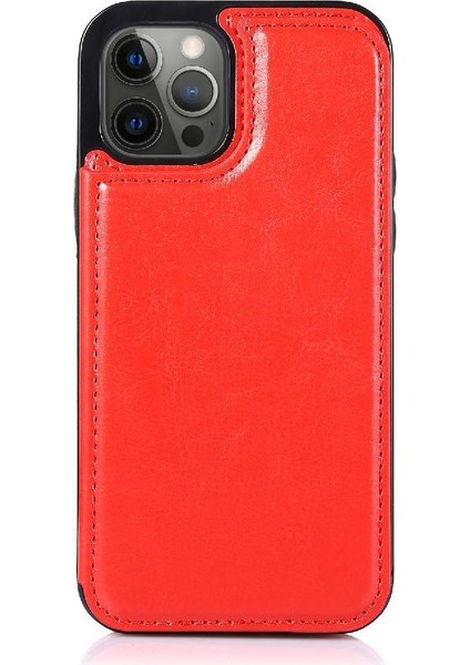 Kart Sahibi ile IPhone 13 Pro Max Pu Deri Kart Yuvaları Için Cüzdan Kılıf (Yurt Dışından)