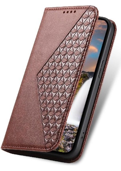 Sony Xperia 1 V Cüzdan Için Flip Case El Kayışı Eşkenar Dörtgen Şekli Standı Günlük (Yurt Dışından)