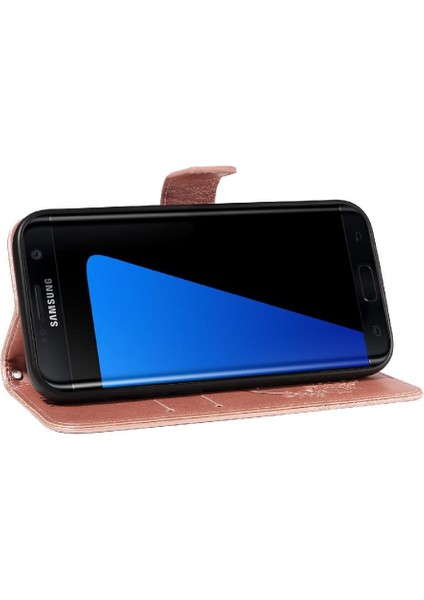 Kredi Kartı Yuvası Yüksek Kaliteli Deri ile Samsung Galaxy S7 Için Flip Case (Yurt Dışından)