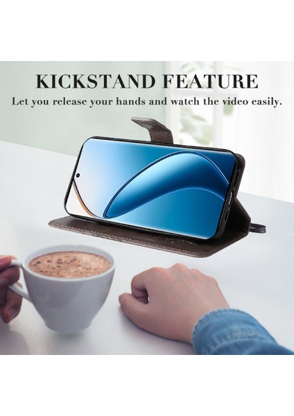 Kart Yuvası Standı ile Realme 12 Pro Artı Pu Deri Kılıf Kickstand Çevirin (Yurt Dışından)