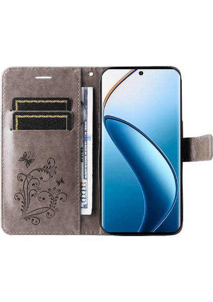 Kart Yuvası Standı ile Realme 12 Pro Artı Pu Deri Kılıf Kickstand Çevirin (Yurt Dışından)