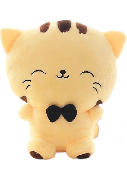 20 cm Sevimli Kawaii Kedi Ile Yay Peluş Bebekler Doldurulmuş - Yumuşak Bebek Yastık, Kanepe (Sarı) (Yurt Dışından)