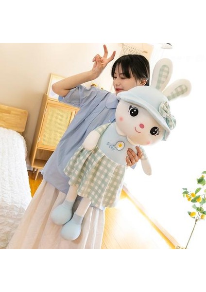 50 cm Bunny Peluş Oyuncak Süper Yumuşak Uyku Yastık Noel Hediyesi | Peluş Yastıklar (Mavi) (Yurt Dışından)