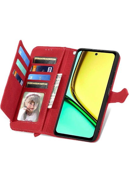 Realme C67 4g Flip Fermuar Tarzı Çoklu Kart Yuvası Cüzdan Için Flip Case (Yurt Dışından)