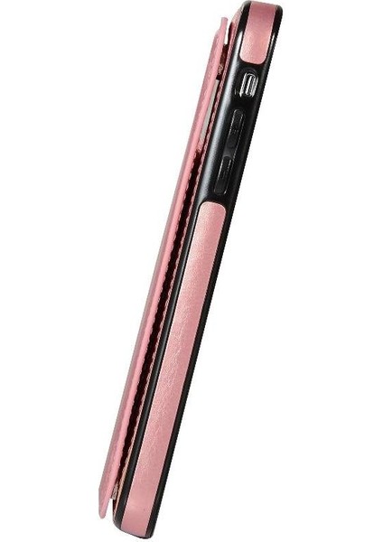 Kart Tutucu ile IPhone Xr Pu Deri Kickstand Kart Yuvaları Için Cüzdan Kılıf (Yurt Dışından)