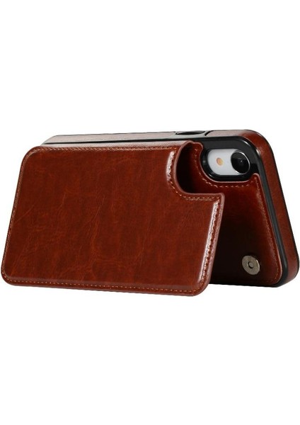 Kart Tutucu ile IPhone Xr Pu Deri Kickstand Kart Yuvaları Için Cüzdan Kılıf (Yurt Dışından) fırsatları