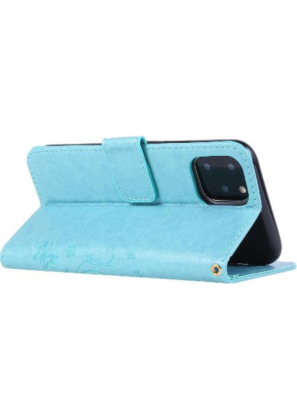 IPhone 11 Için Filp Durumda Pro Max Kart Tutucu Bilek Kayışı Kickstand Pu (Yurt Dışından)