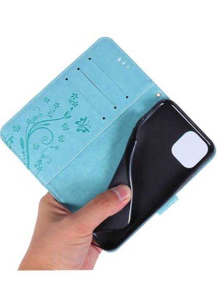 IPhone 11 Için Filp Durumda Pro Max Kart Tutucu Bilek Kayışı Kickstand Pu (Yurt Dışından)