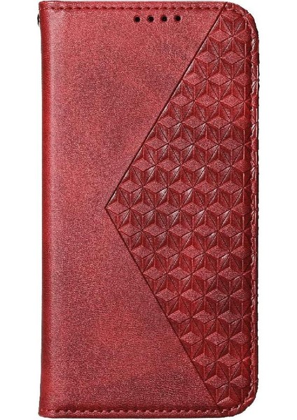 IPhone 15 Için Flip Case Artı El Kayışı Eşkenar Dörtgen Şekli Standı Cüzdan Günlük (Yurt Dışından)
