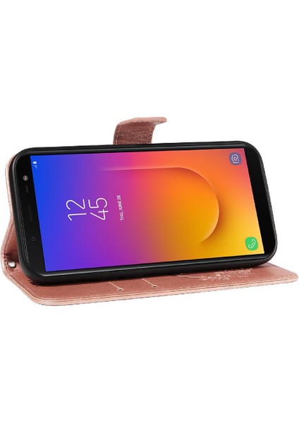 Samsung Galaxy J6 2018 Için Flip Case Ayrılabilir El Kayışı Kabartmalı Yüksek (Yurt Dışından)