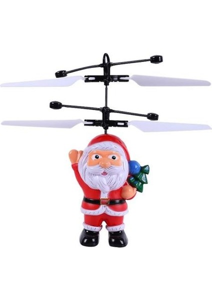 Noel Uçan Top Oyuncak Noel Baba Helikopter LED Işık, Noel Baba Elektrikli Kızılötesi Süspansiyon Akıllı Sensör Uçan Oyuncak (Yurt Dışından)