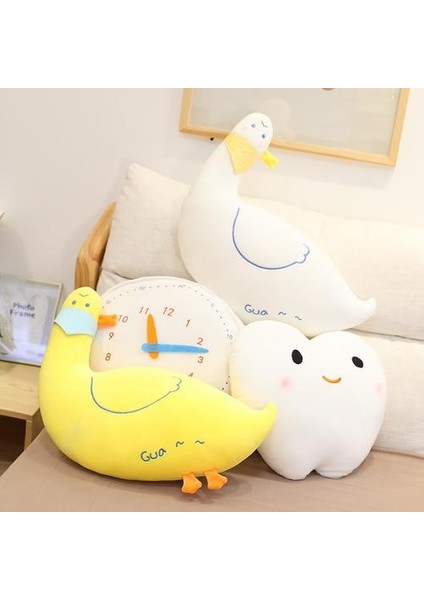 Beyaz Ördek 1 Adet Yaratıcı Simülasyon Diş Peluş Yastıklar Sevimli Ördek / Diş / Saat Doll Yumuşak Kanepe Yastık Ilginç Hediye Kız Ev Dekorasyon | Peluş Yastıklar (Yurt Dışından)