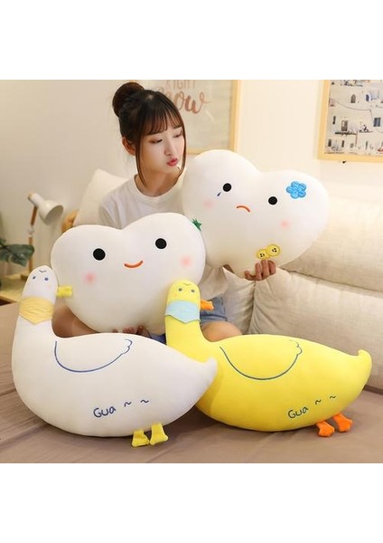 Beyaz Ördek 1 Adet Yaratıcı Simülasyon Diş Peluş Yastıklar Sevimli Ördek / Diş / Saat Doll Yumuşak Kanepe Yastık Ilginç Hediye Kız Ev Dekorasyon | Peluş Yastıklar (Yurt Dışından)