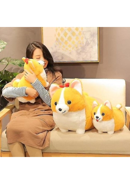 Yuvarlak Göz S 38 * 28 cm Güzel Corgi Köpek Peluş Oyuncak, Dolması Yumuşak Hayvan Karikatür Yastık AZ10230 (Yurt Dışından) modelleri
