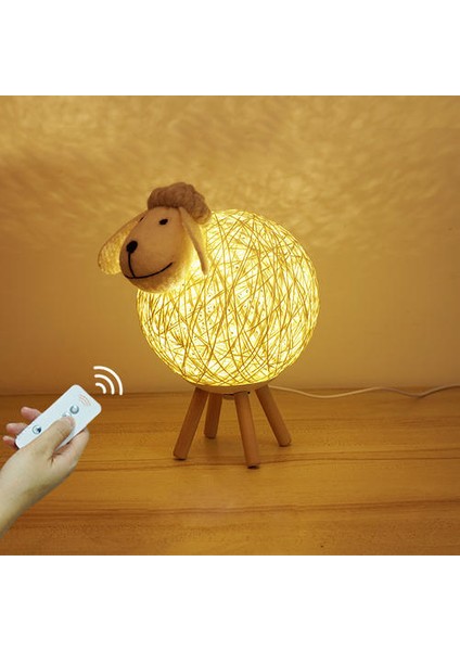 Sevimli Kuzu Lambası USB LED Gece Işıkları Küçük Koyun Masa Dekor Çocuk Yatak Odası Masası Işık Için Bebek Çocuk Hediyeler | LED Gece Işıkları (Uzaktan Kumanda) (Yurt Dışından)