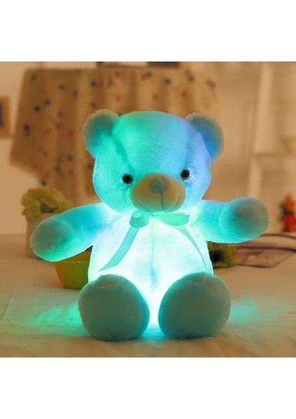 Büyük Renkli Parlayan Teddy Bear Aydınlık Peluş - LED LED Teddy Bear (Mavi) (Yurt Dışından)