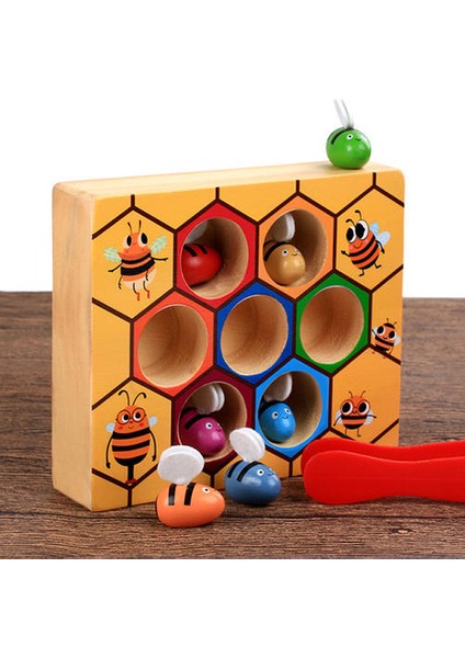 Çocuk Klip Arı Kovanı Oyunları Zeka Renk Biliş Oyuncaklar Ahşap Erken Montessori Çocukluk Eğitimi Oyuncak Klip Küçük Arı Oyuncak | Bulmacalar (Sarı) (Yurt Dışından) fırsatları