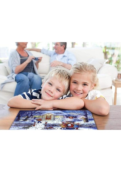 Çocuklar Için 100 Parça Yapboz, Çocuklar Için Mutlu Noeller Yapboz Bulmacalar, 4-8 Yaşındaki Çocuklar Için Öğrenme Eğitici Bulmacalar (15X10 Inç) (Yurt Dışından)
