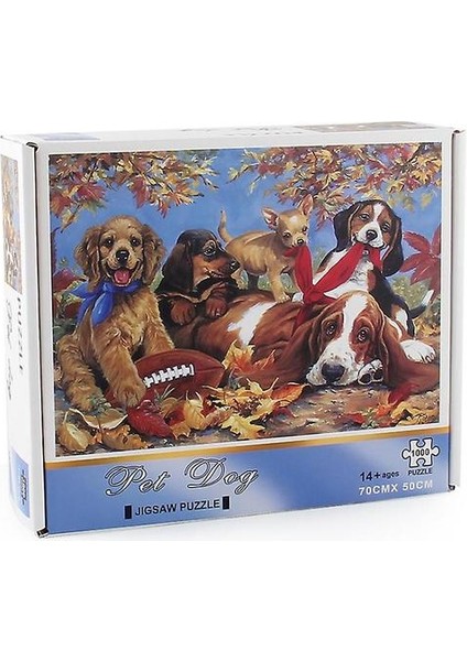 Pet Köpek Jigsaw Puzzle, 1000 Adet Eğitim Dekompresyon Bulmaca, Duvar Dekorasyonu (Yurt Dışından)