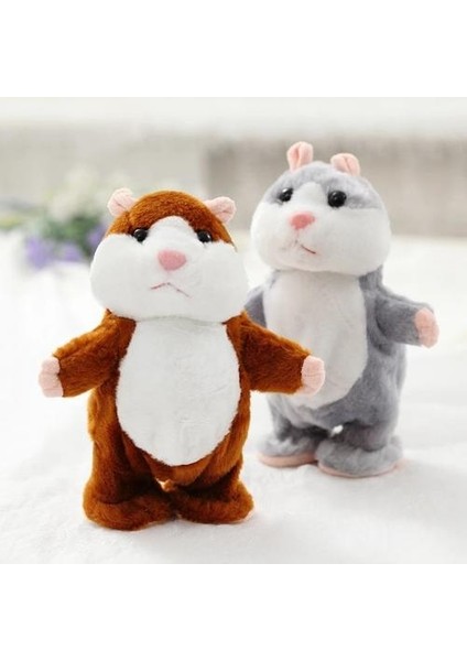 16 cm Talking Hamster Fare Pet Peluş Oyuncak Sevimli Yumuşak Hayvan Doll Konuşma Taklit Teyp Kaydedici Hamster Komik Oyuncak Çocuklar Hediye |elektronik Evcil Hayvan (Kahverengi) (Yurt Dışından)