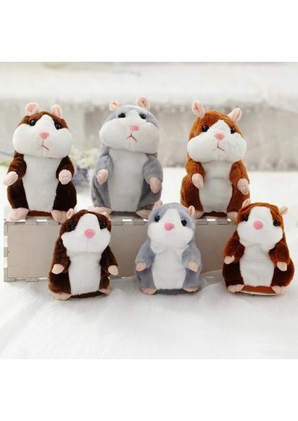 16 cm Talking Hamster Fare Pet Peluş Oyuncak Sevimli Yumuşak Hayvan Doll Konuşma Taklit Teyp Kaydedici Hamster Komik Oyuncak Çocuklar Hediye |elektronik Evcil Hayvan (Kahverengi) (Yurt Dışından)