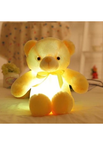 Büyük Renkli Parlayan Teddy Bear Aydınlık Peluş - LED LED Teddy Bear (Sarı) (Yurt Dışından)