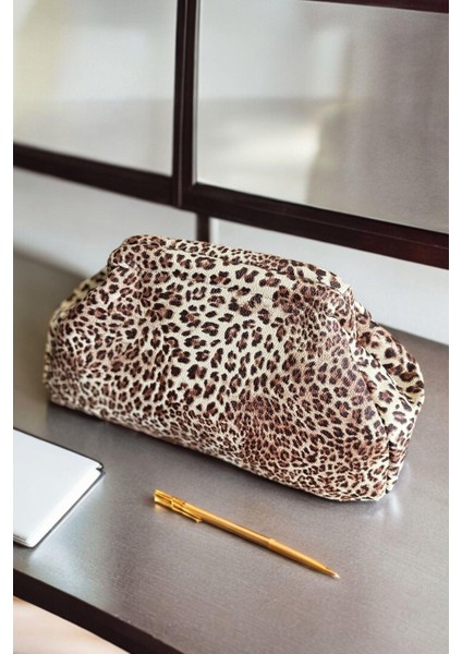 Kadın Leopar Vip Clutch Portföy Çanta