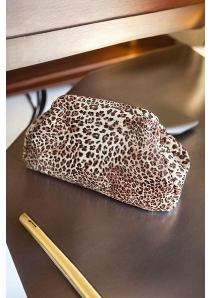 Kadın Leopar Vip Clutch Portföy Çanta