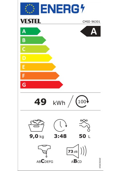 Cmıd 96301 A Sınıfı 1000 Devir 9 kg Çamaşır Makinesi