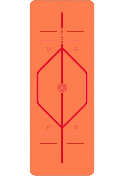 Hizalama Tasarım 5mm Kauçuk Mat Kaydırmaz Yoga Mat Pilates Mat Turuncu