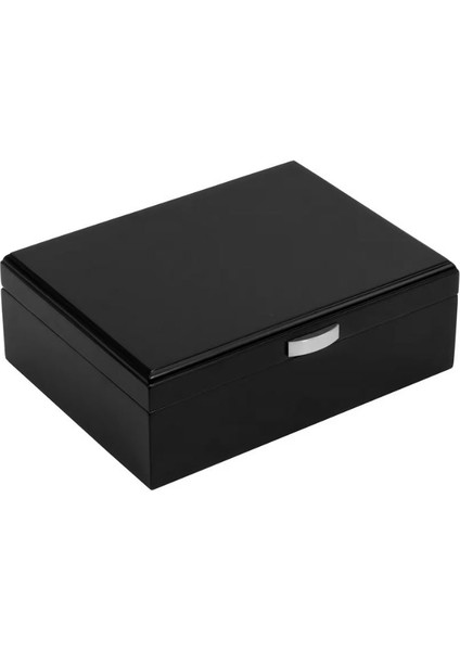Küçük Mat Siyah Humidor Puro Kutusu Küllük Makas Seti RD26