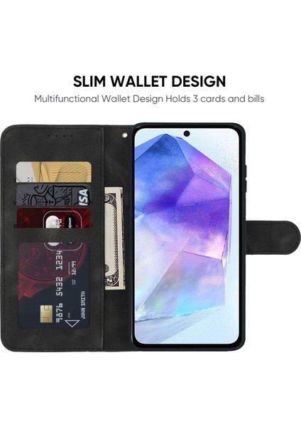 Samsung Galaxy A55 5g Için Skin Fe Deri Telefon Kılıfı (Yurt Dışından)