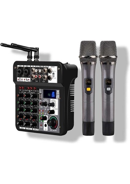 K-6000 2X200 6 Kanallı 2 Uhf Mikrofonlu Şarjlı Power Mikser
