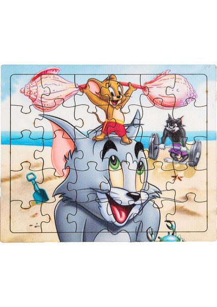 Çocuklar Için Ahşap Eğitici Öğretici Renkli puzzle Yapboz 4'lü Set 30 Parça