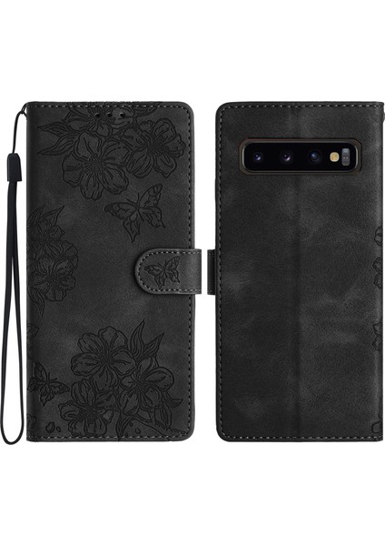 Samsung Galaxy S10+ Için Kiraz Çiçeği Pu Kılıf (Yurt Dışından)