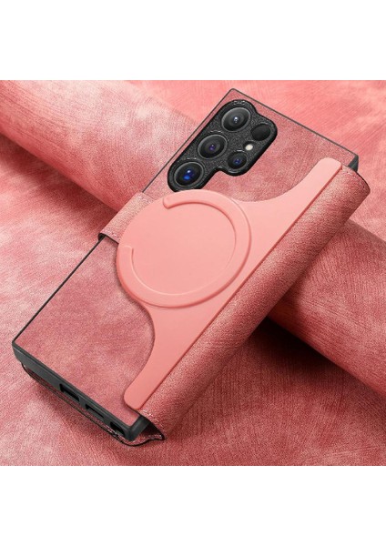Samsung Galaxy S24 Ultra Cüzdan Mıknatıs Koruyucu Malzeme Için Flip Case (Yurt Dışından)