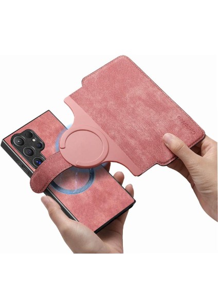 Samsung Galaxy S24 Ultra Cüzdan Mıknatıs Koruyucu Malzeme Için Flip Case (Yurt Dışından)